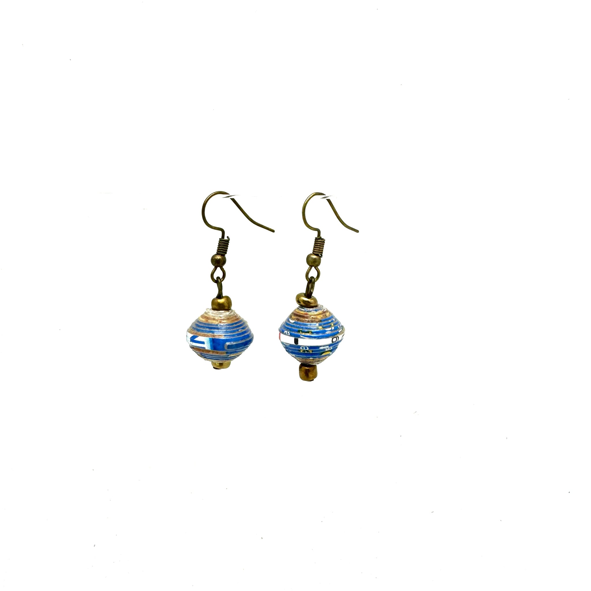 Cereal Box Bead Earrings- Blue Hues