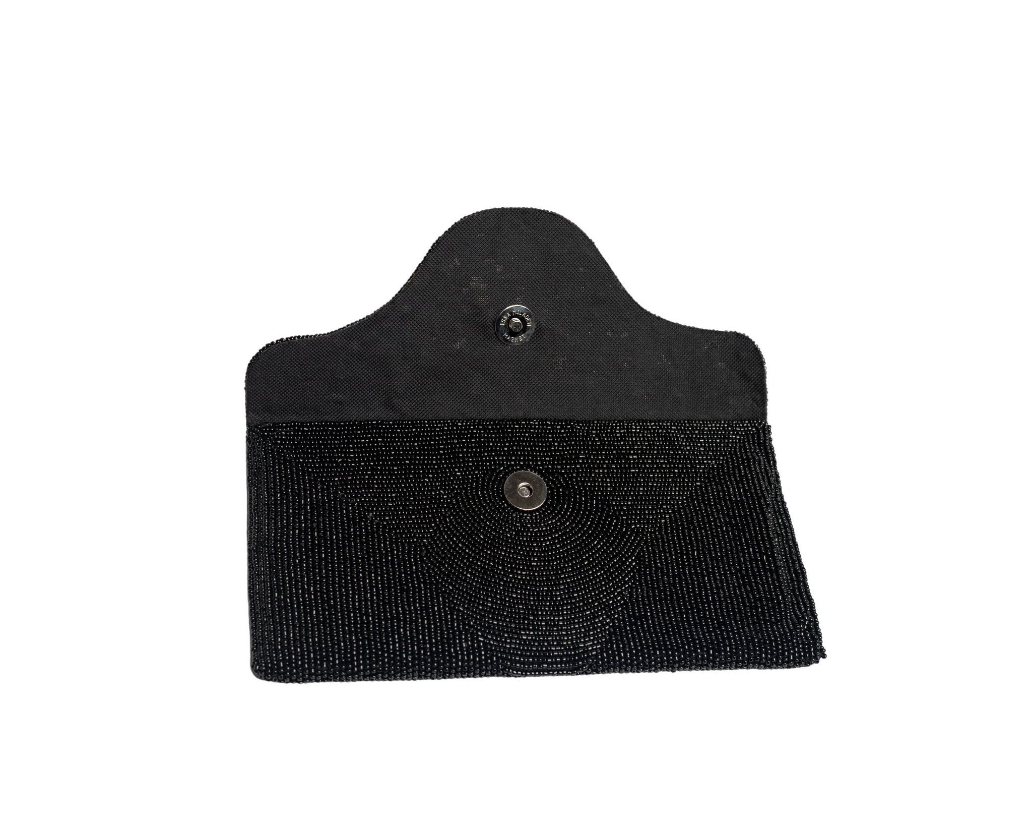 Black Handmade Haitian Women Envelop Clutch Purse Made of Beads