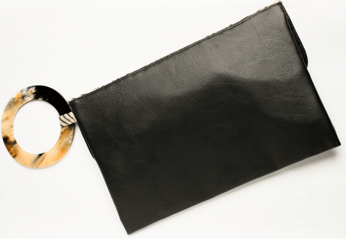 Brown Handmade Women Clutch Purse Leather Envelop Triangle Cover