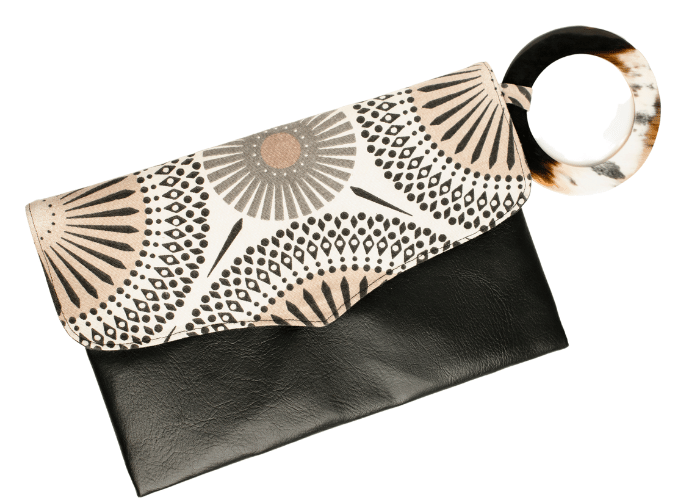 Brown Handmade Women Clutch Purse Leather Envelop Triangle Cover