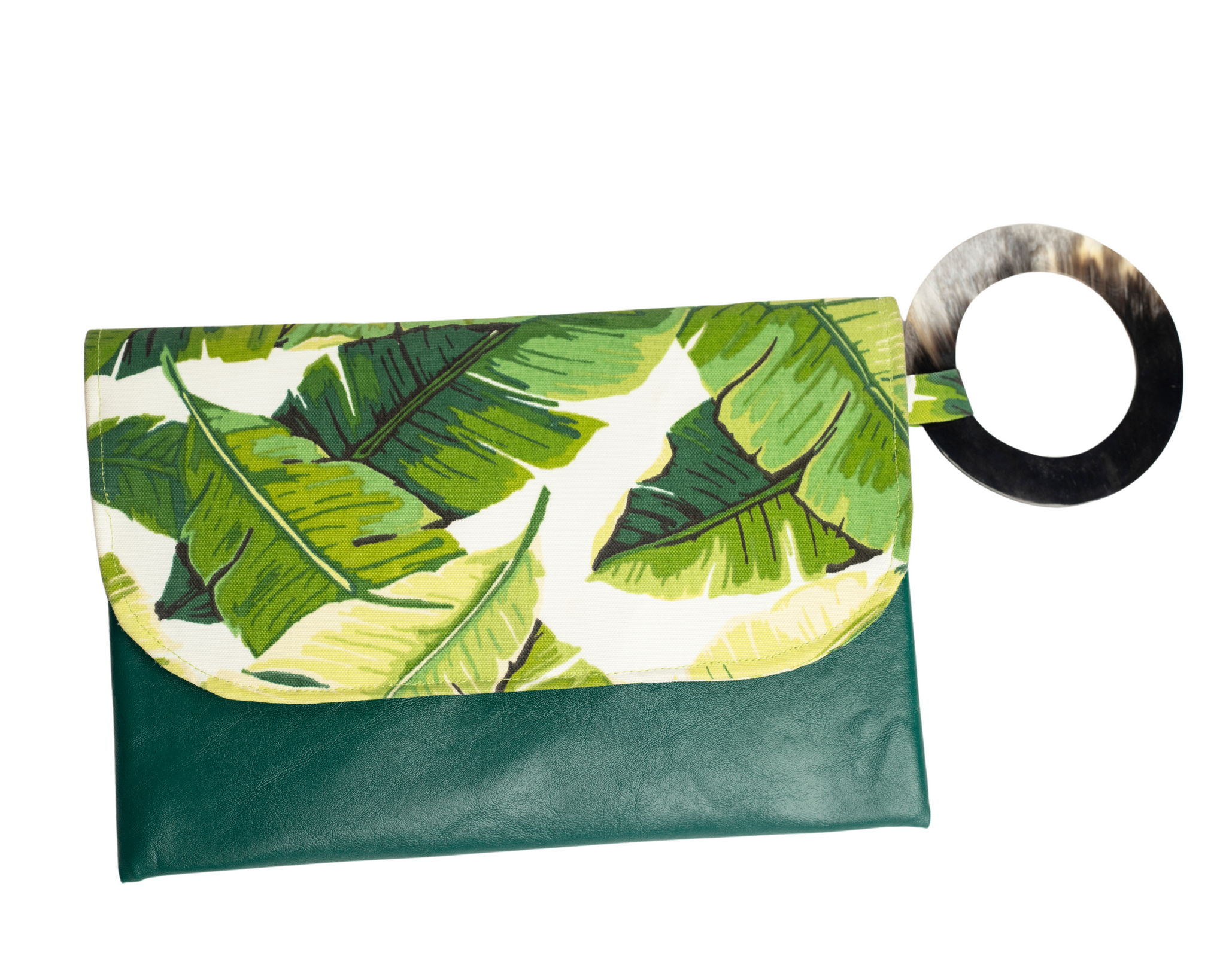 Dark green Handmade Women Clutch Purse Leather Envelop