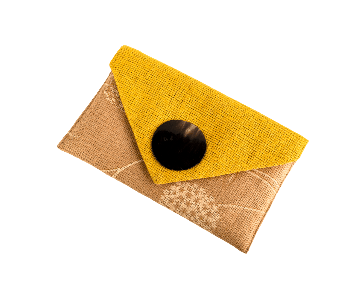 Gold and Yellow Handmade Women Clutch Purse