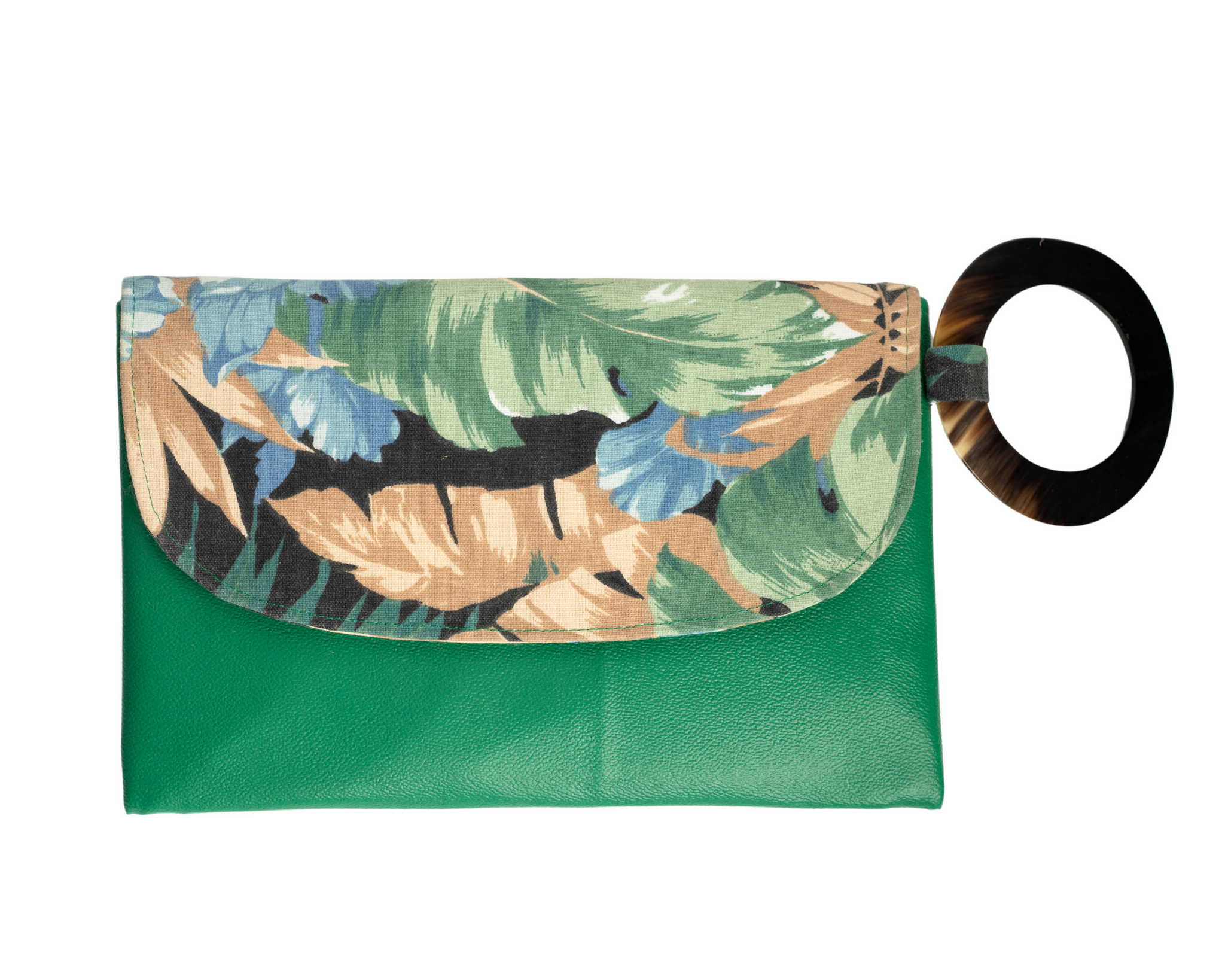 Light Green Handmade Women Clutch Purse Leather Envelop