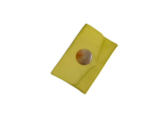 Yellow Handmade Women Clutch Purse Leather Envelop